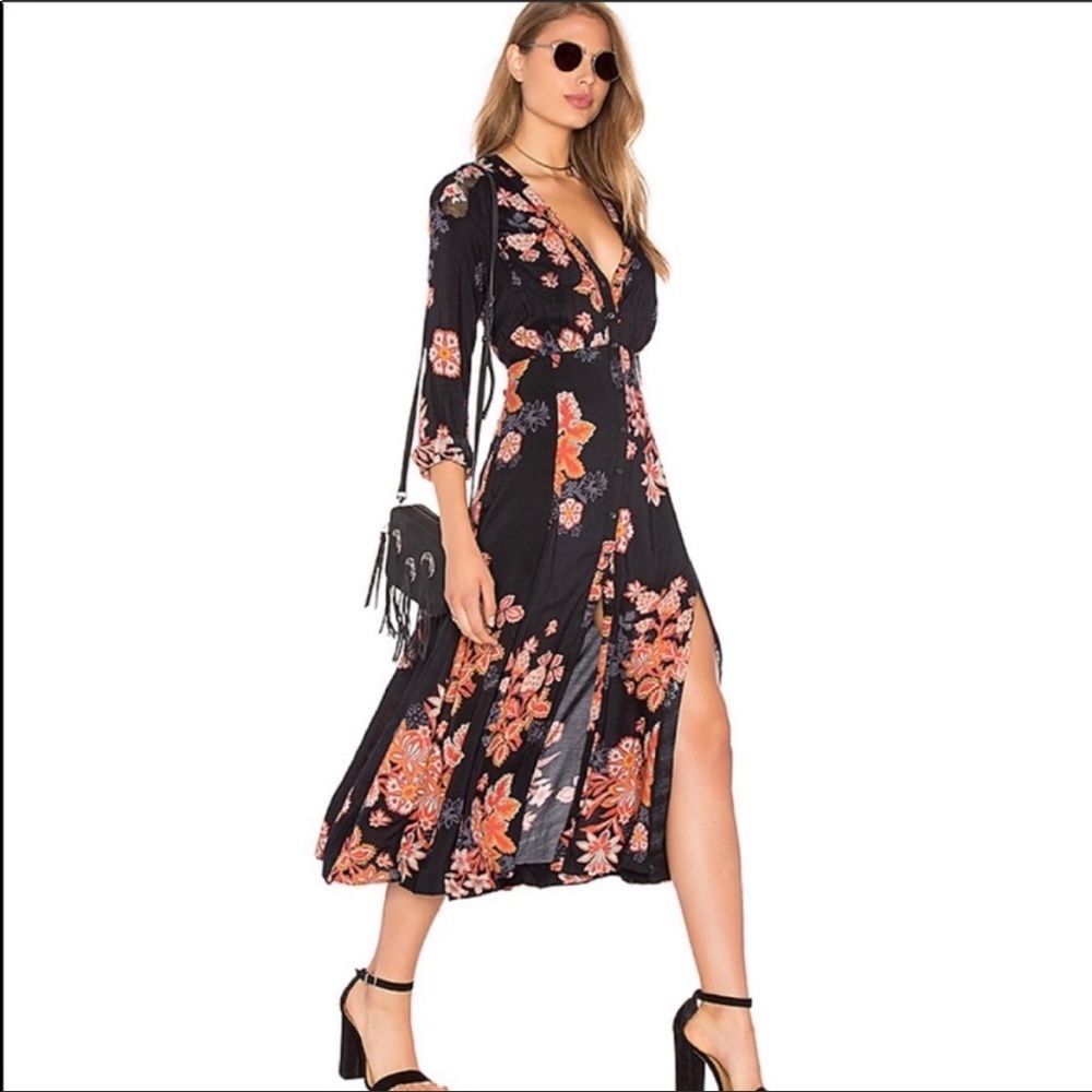 Free People Miranda Printed midi dress